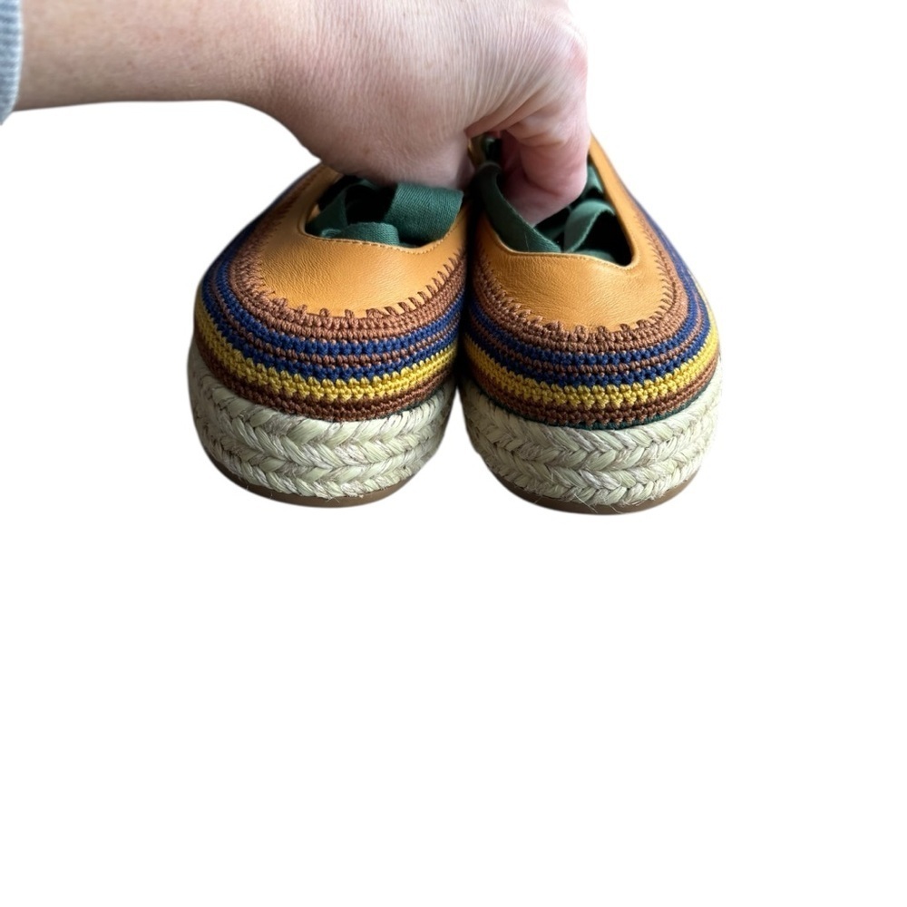 Ulla Johnson - Yelena Crochet Leather Flatform Espadrille Wrap Tie Shoes EU 36 - Picture 7 of 11